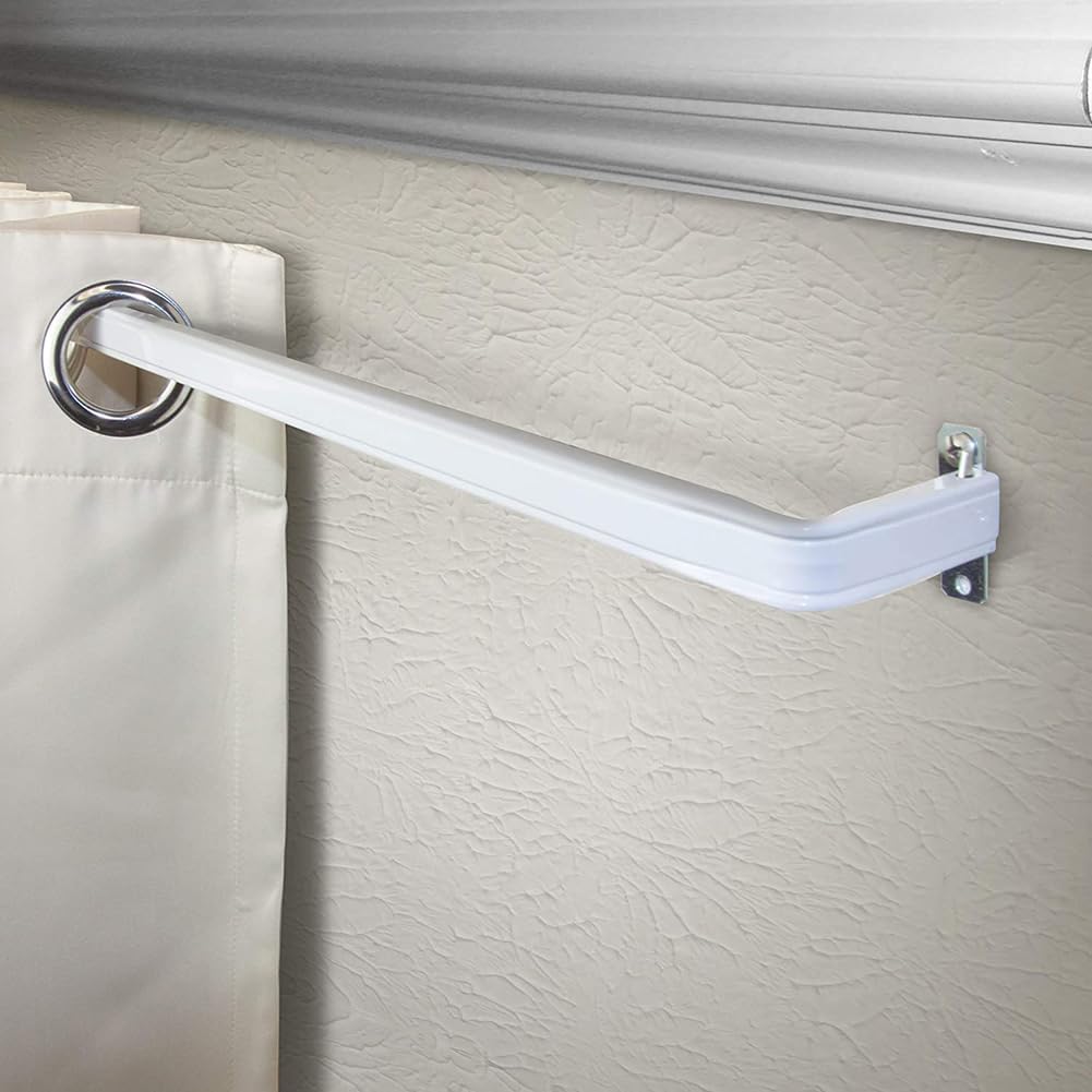 Blu-Pier Tech Heavy Duty Single Rod Adjustable 28 to 48-Inch,White 2Pack