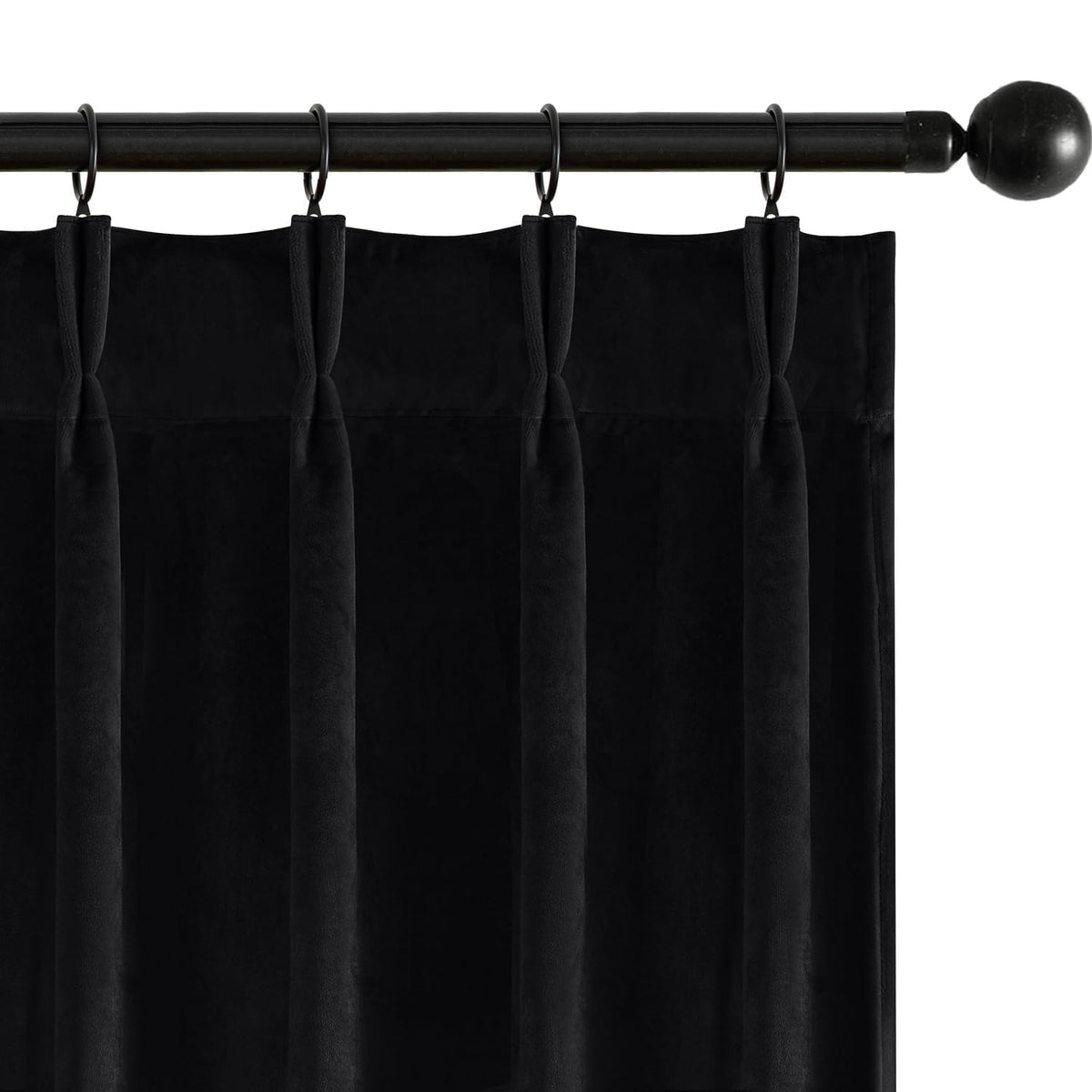 MIULEE Velvet Pinch Pleated Blackout Olive Green Curtains 40x96 Inches