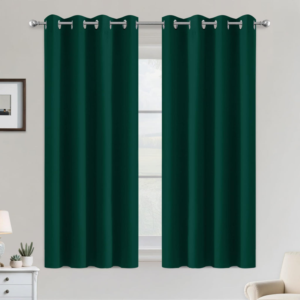 COSVIYA Grommet Blackout Room Darkening Navy Blue Curtains 84 inch Length