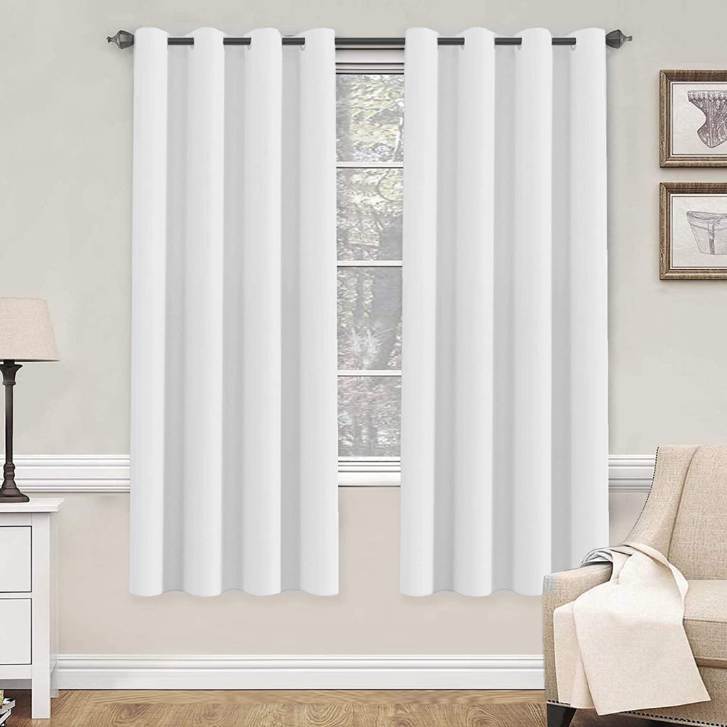 H.VERSAILTEX Blackout Curtains for Bedroom Thermal Insulated Room Darkening Living Room Curtains 63 Inch Long Grommet Privacy Protection Window Curtain Panels/Drapes for Nursery,2 Panels,Ivory/Cream