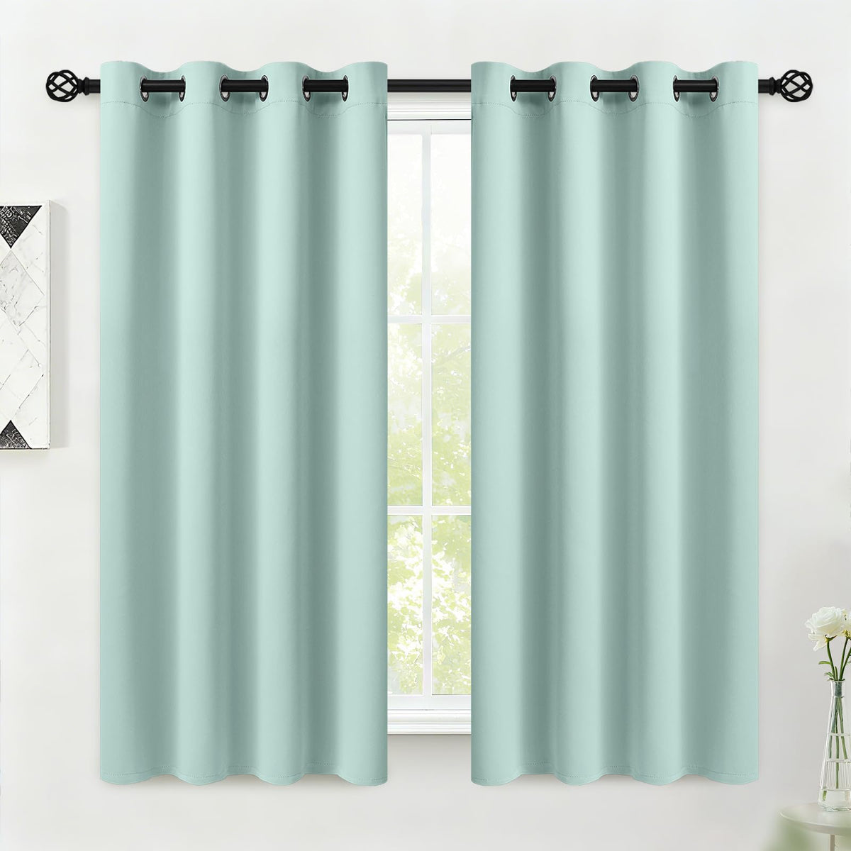 COSVIYA Grommet Blackout Room Darkening Navy Blue Curtains 84 inch Length