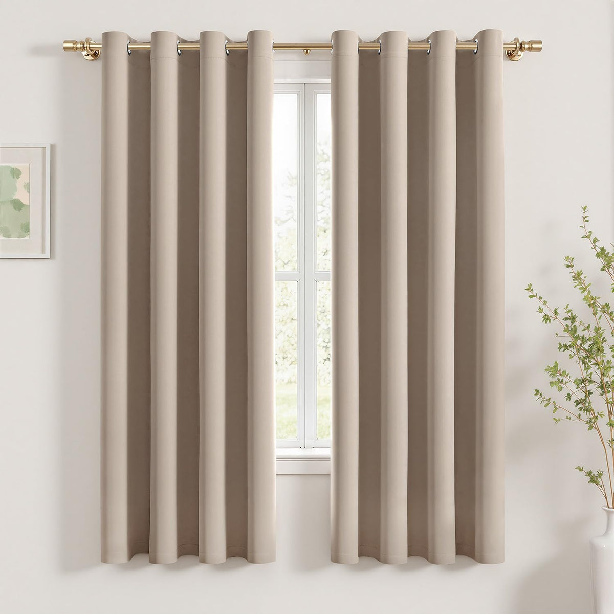 MIULEE Olive Blackout Bedroom Curtains Drapes 84 Inch Long 52"x84"