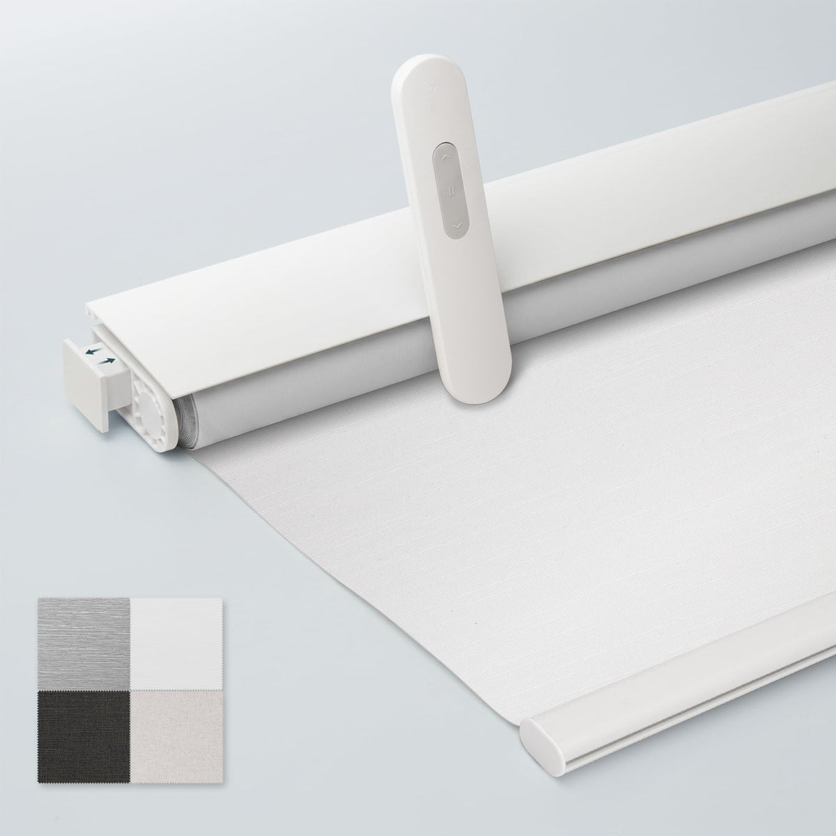 Motorized Blinds No Drill Automatic Blinds for Windows Cordless Roller Shades Electric Blinds with Remote Control Smart Blinds (White, 34.5 x 72)