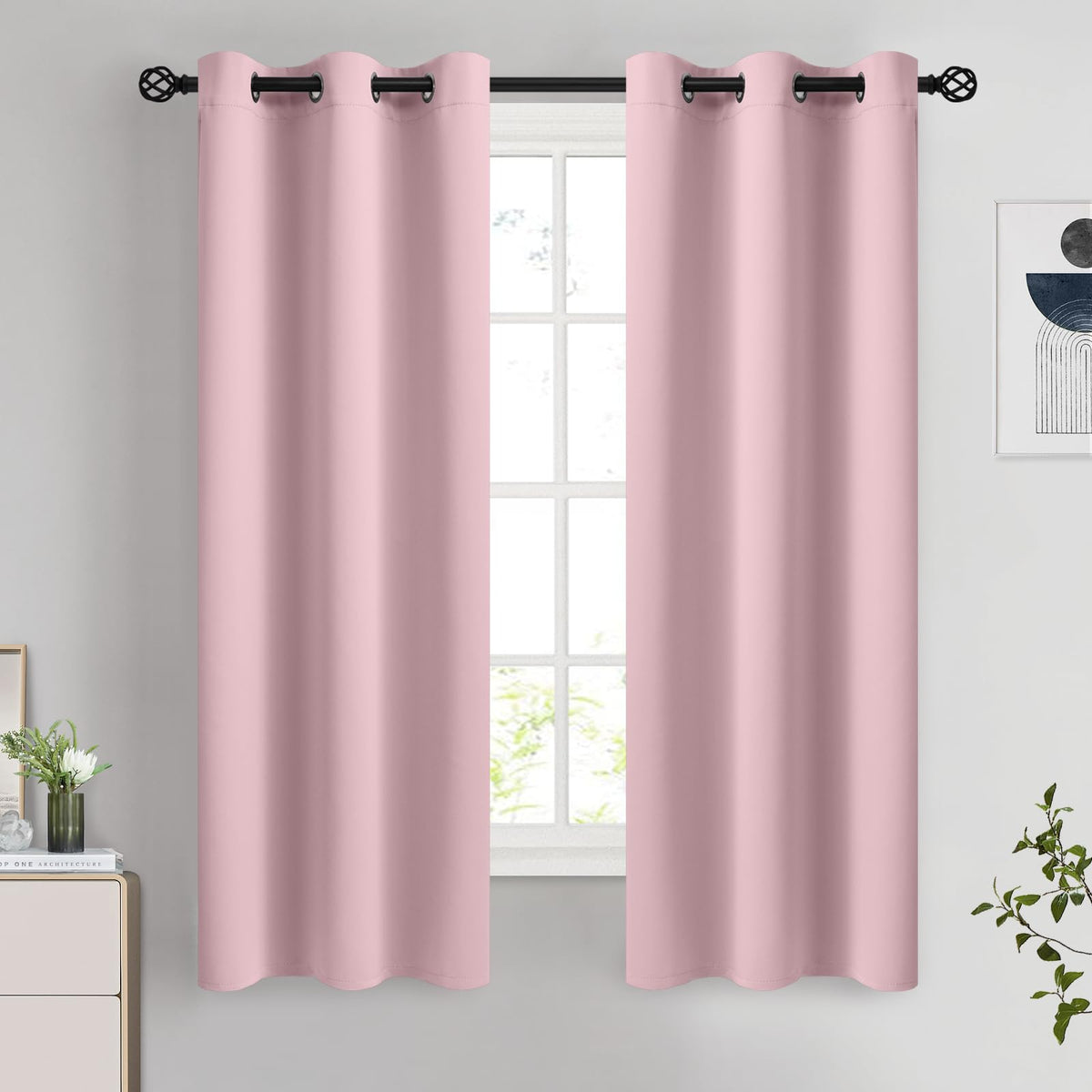 COSVIYA Grommet Blackout Room Darkening Navy Blue Curtains 84 inch Length