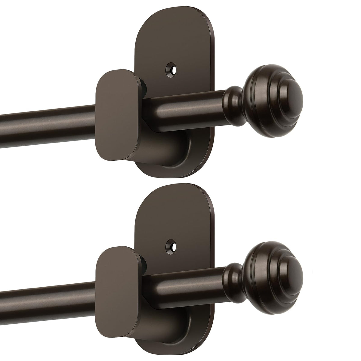 KAMANINA Curtain Rods No Drilling for Windows 32 to 86 Inches, Black