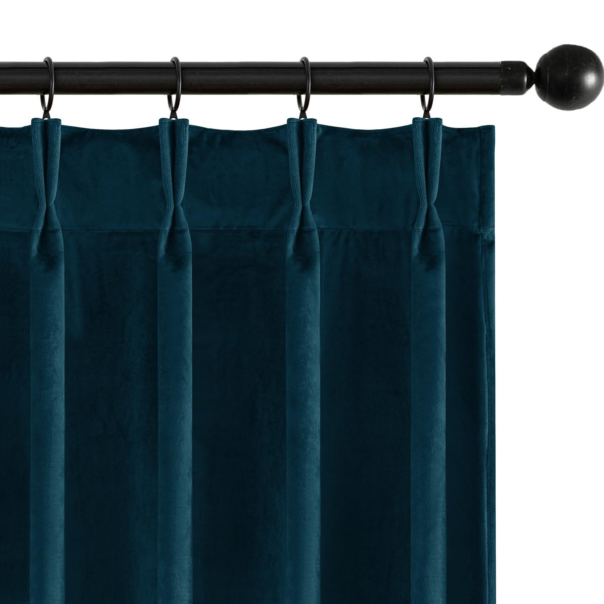 MIULEE Velvet Pinch Pleated Blackout Olive Green Curtains 40x96 Inches