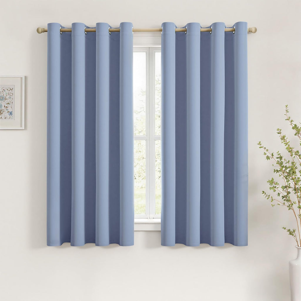 MIULEE Olive Blackout Bedroom Curtains Drapes 84 Inch Long 52"x84"