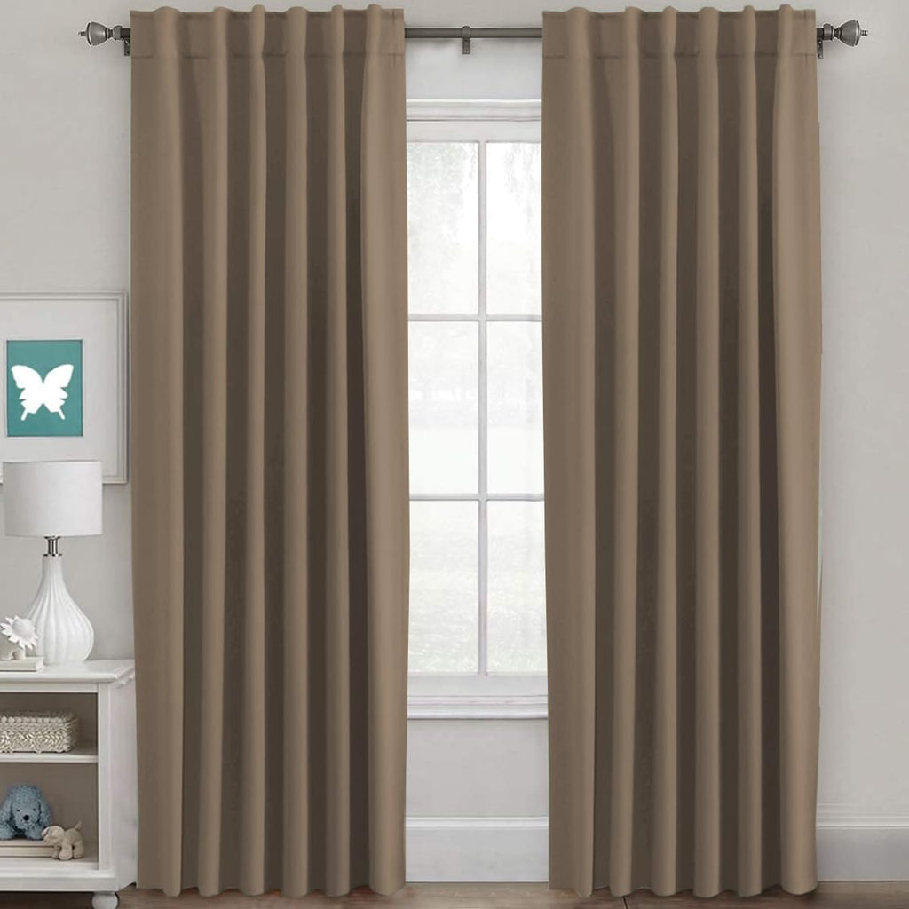 H.VERSAILTEX Blackout Curtains Thermal Insulated Window Treatment Panels Room Darkening Blackout Drapes for Living Room Back Tab/Rod Pocket Bedroom Draperies, 52 x 84 Inch, Light Sage, 2 Panels