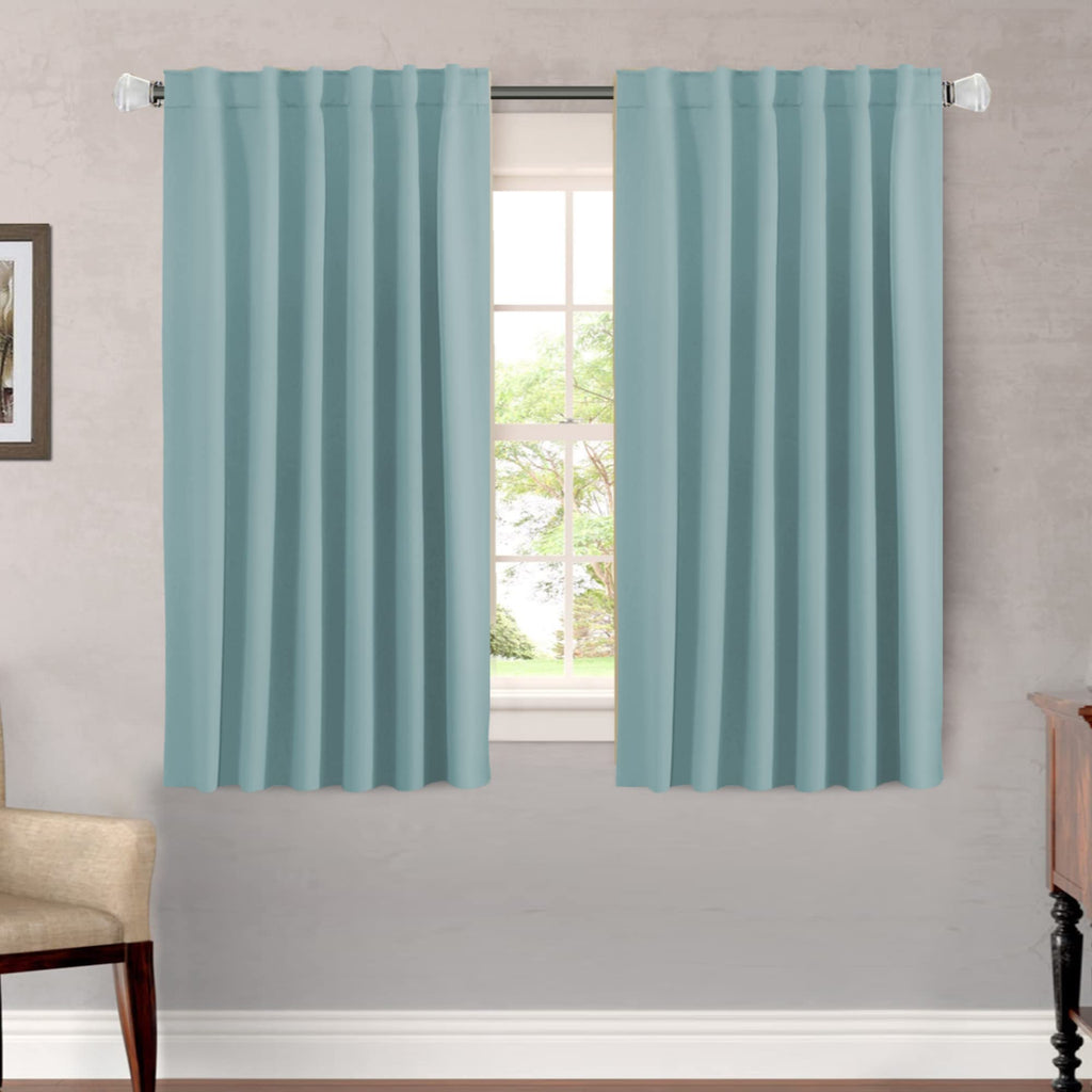 H.VERSAILTEX Blackout Curtains Thermal Insulated Window Treatment Panels Room Darkening Blackout Drapes for Living Room Back Tab/Rod Pocket Bedroom Draperies, 52 x 84 Inch, Light Sage, 2 Panels