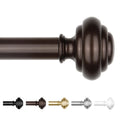 KAMANINA Curtain Rods for Windows 48 to 84 Inches Silver Decorative Finials