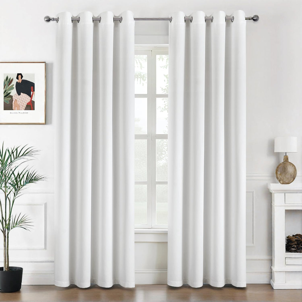 MIULEE Olive Blackout Bedroom Curtains Drapes 84 Inch Long 52"x84"
