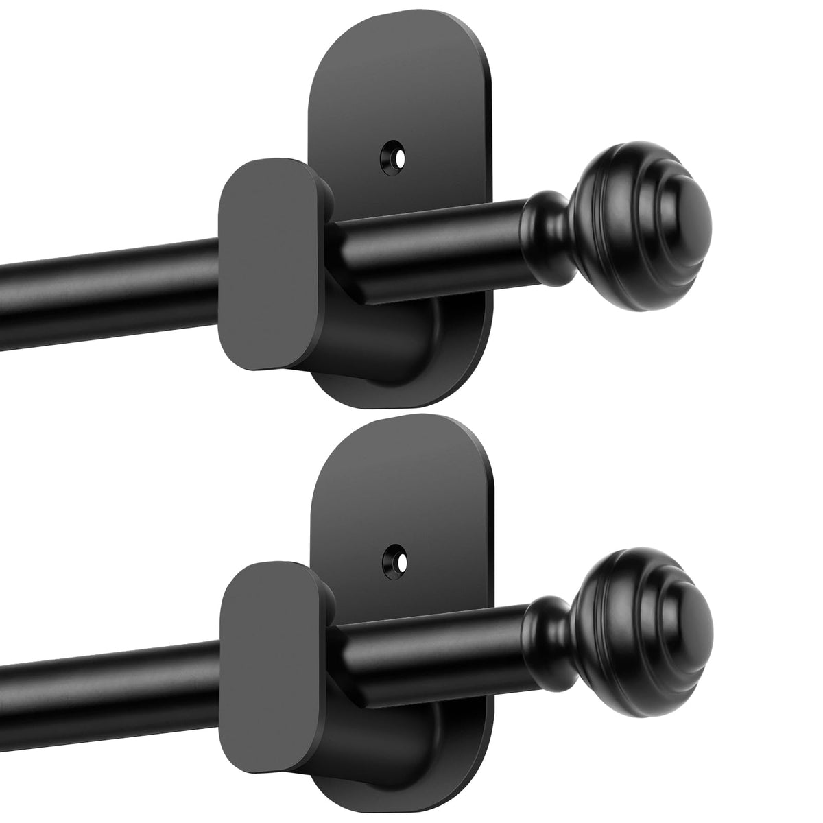 KAMANINA Curtain Rods No Drilling for Windows 32 to 86 Inches, Black