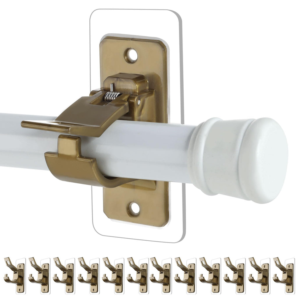 Antimbee No-Drill Curtain Rod Holders Brackets, 6-Pack, Self Adhesive-20lbs