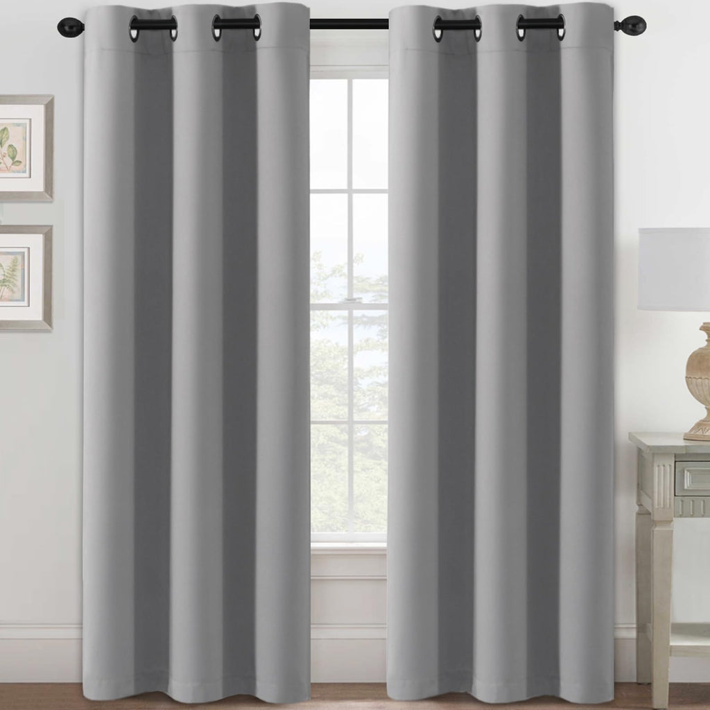 H.VERSAILTEX Blackout Curtains for Bedroom Thermal Insulated Room Darkening Living Room Curtains 63 Inch Long Grommet Privacy Protection Window Curtain Panels/Drapes for Nursery,2 Panels,Ivory/Cream