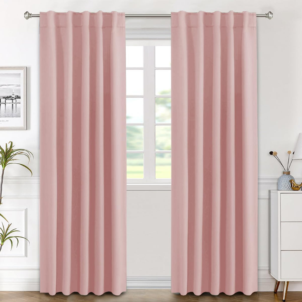 H.VERSAILTEX Blackout Curtains Thermal Insulated Window Treatment Panels Room Darkening Blackout Drapes for Living Room Back Tab/Rod Pocket Bedroom Draperies, 52 x 84 Inch, Light Sage, 2 Panels