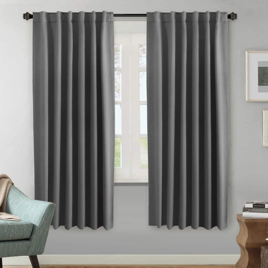 H.VERSAILTEX Blackout Curtains Thermal Insulated Window Treatment Panels Room Darkening Blackout Drapes for Living Room Back Tab/Rod Pocket Bedroom Draperies, 52 x 84 Inch, Light Sage, 2 Panels