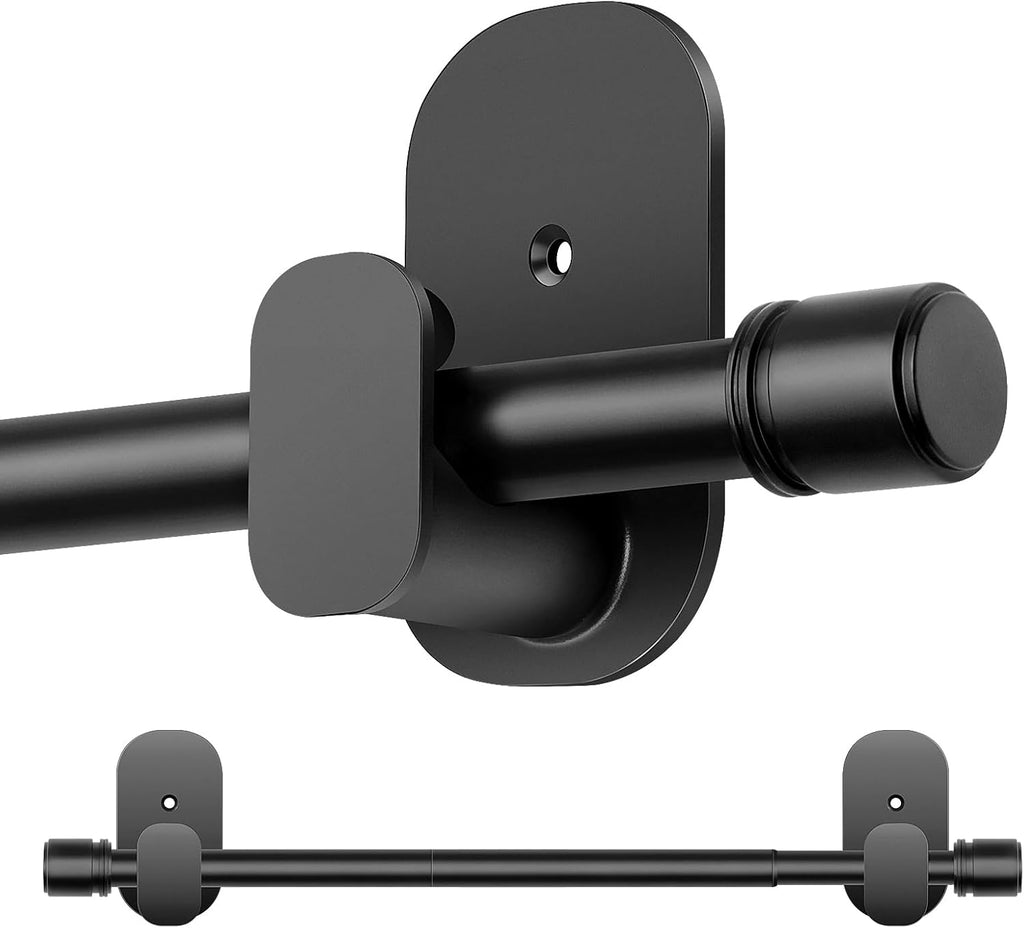HOTOZON Curtain Rods No Drilling 32 to 86 Inch, 5/8" Diameter, Black