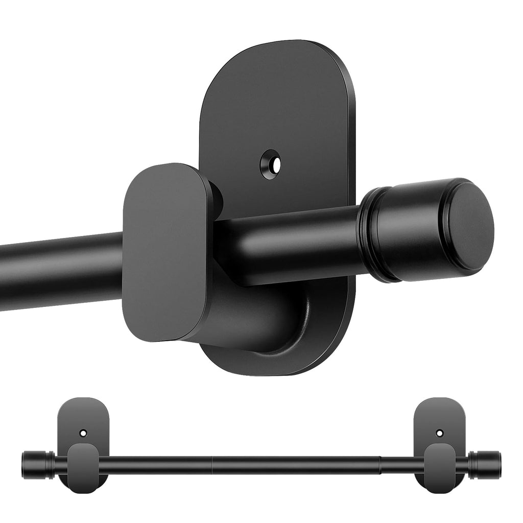 HOTOZON Curtain Rods No Drilling 32 to 86 Inch, 5/8" Diameter, Black