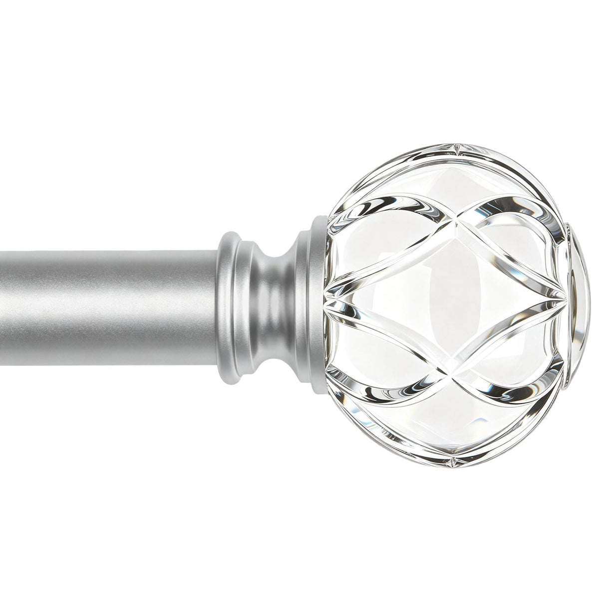 KAMANINA Silver Curtain Rods for Windows 72-144 Inch Heavy Duty Drapery Rod