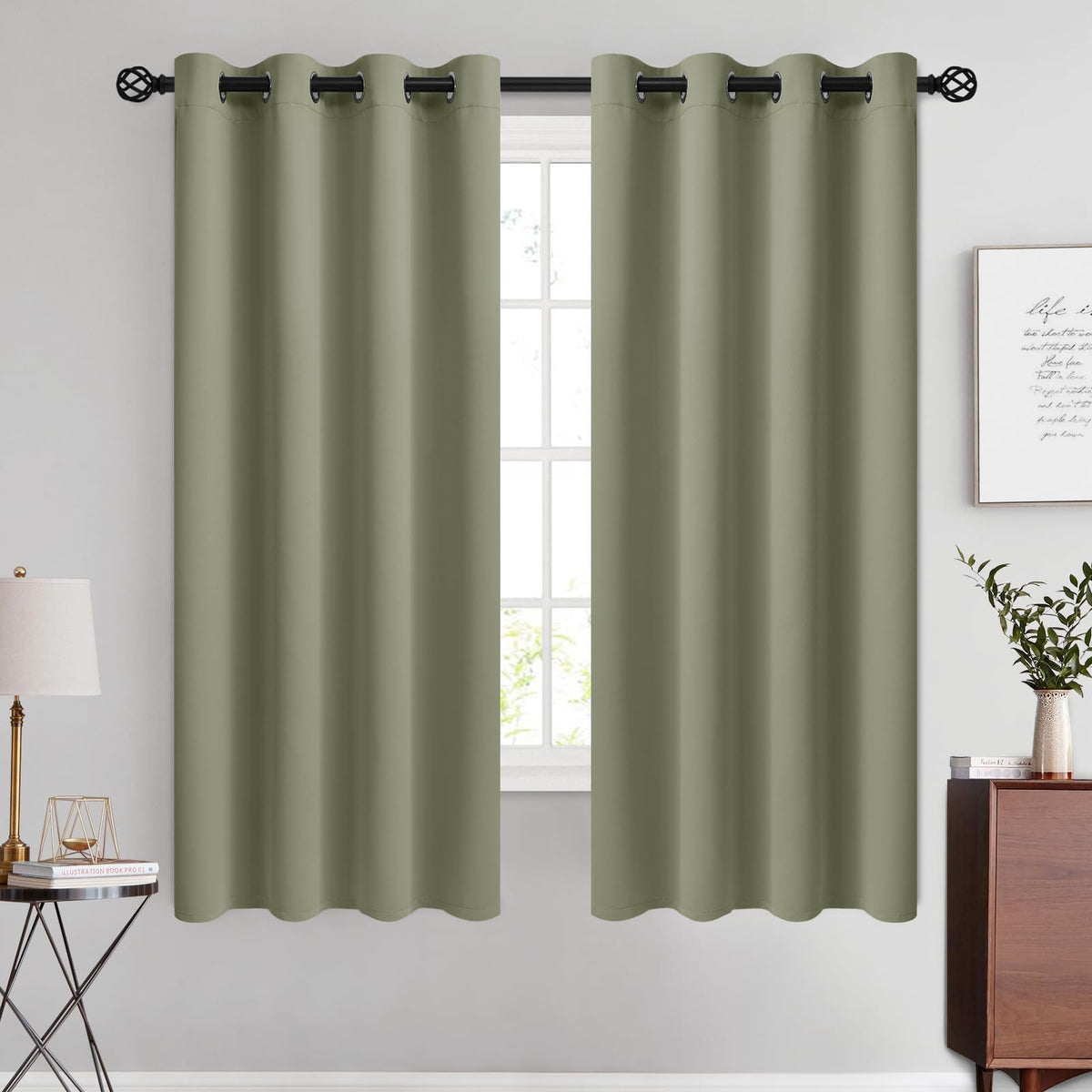 COSVIYA Grommet Blackout Room Darkening Navy Blue Curtains 84 inch Length