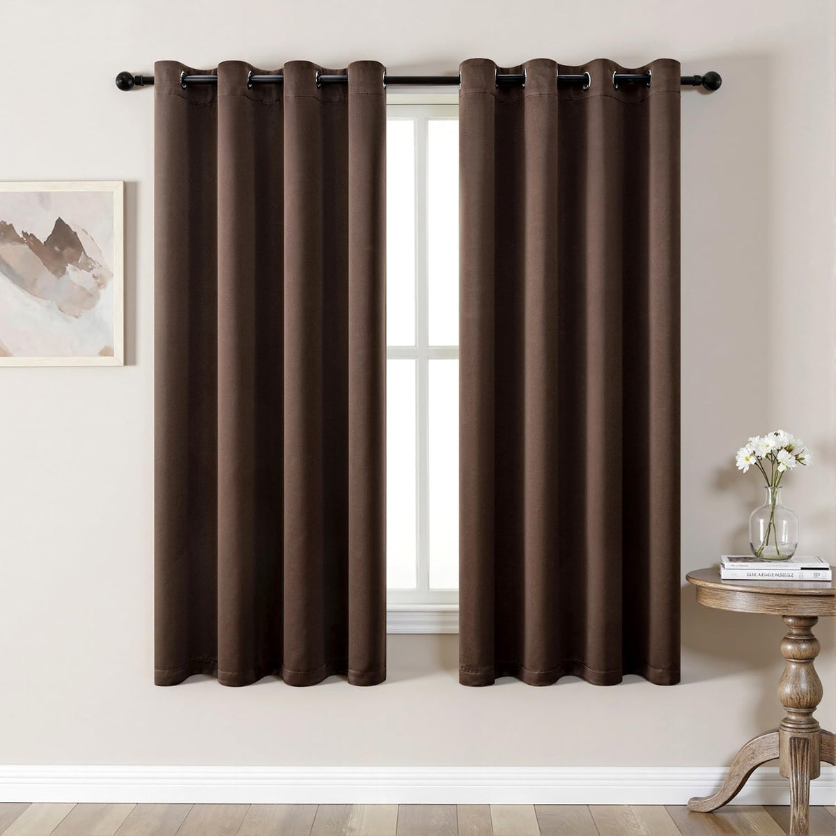 MIULEE Olive Blackout Bedroom Curtains Drapes 84 Inch Long 52"x84"