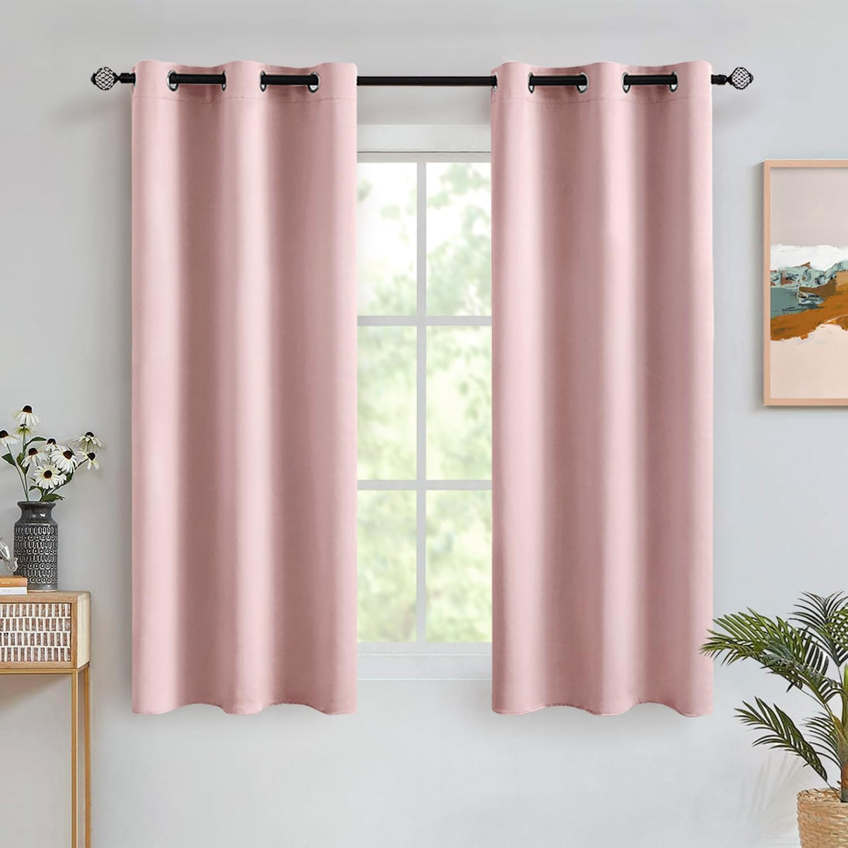 MIULEE Olive Blackout Bedroom Curtains Drapes 84 Inch Long 52"x84"