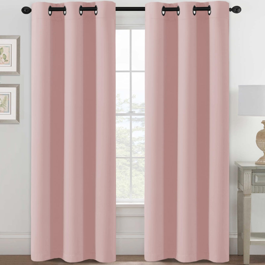 H.VERSAILTEX Blackout Curtains for Bedroom Thermal Insulated Room Darkening Living Room Curtains 63 Inch Long Grommet Privacy Protection Window Curtain Panels/Drapes for Nursery,2 Panels,Ivory/Cream