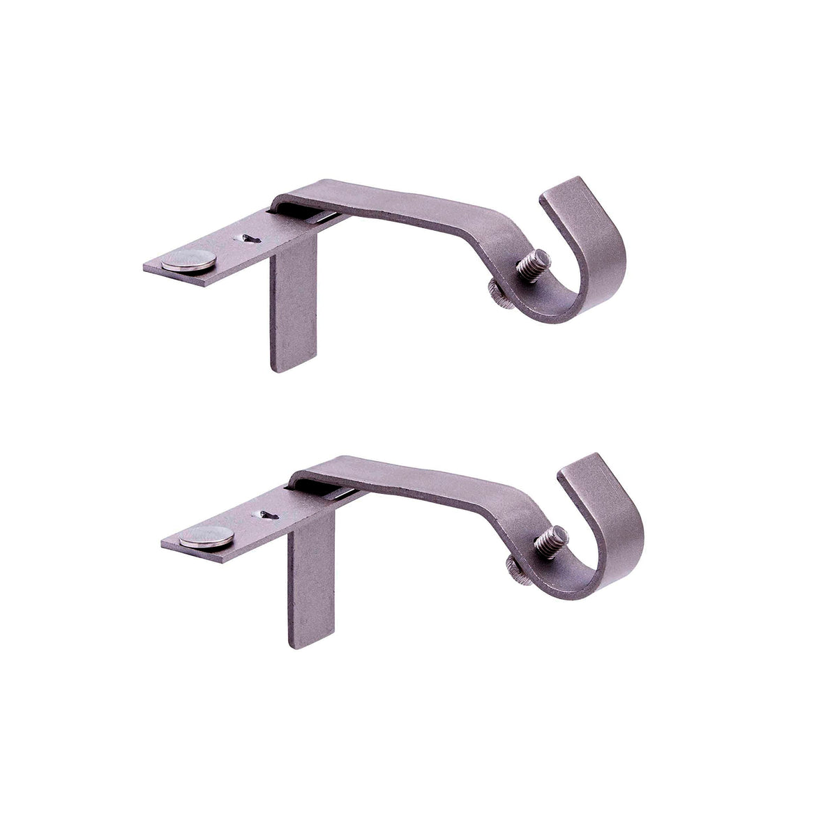 Kenney Fast Fit 5/8" No Measure Curtain Rod Brackets, Matte Black