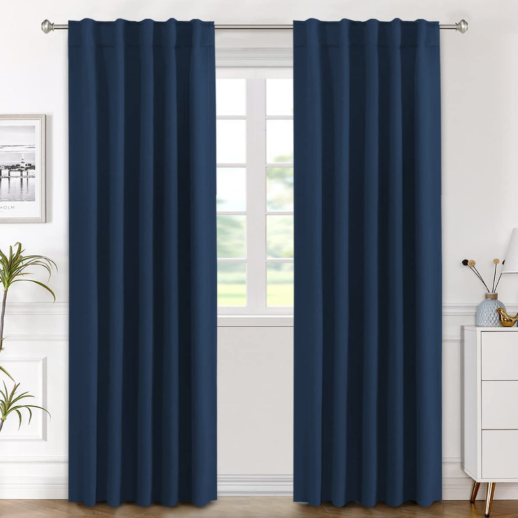 H.VERSAILTEX Blackout Curtains Thermal Insulated Window Treatment Panels Room Darkening Blackout Drapes for Living Room Back Tab/Rod Pocket Bedroom Draperies, 52 x 84 Inch, Light Sage, 2 Panels