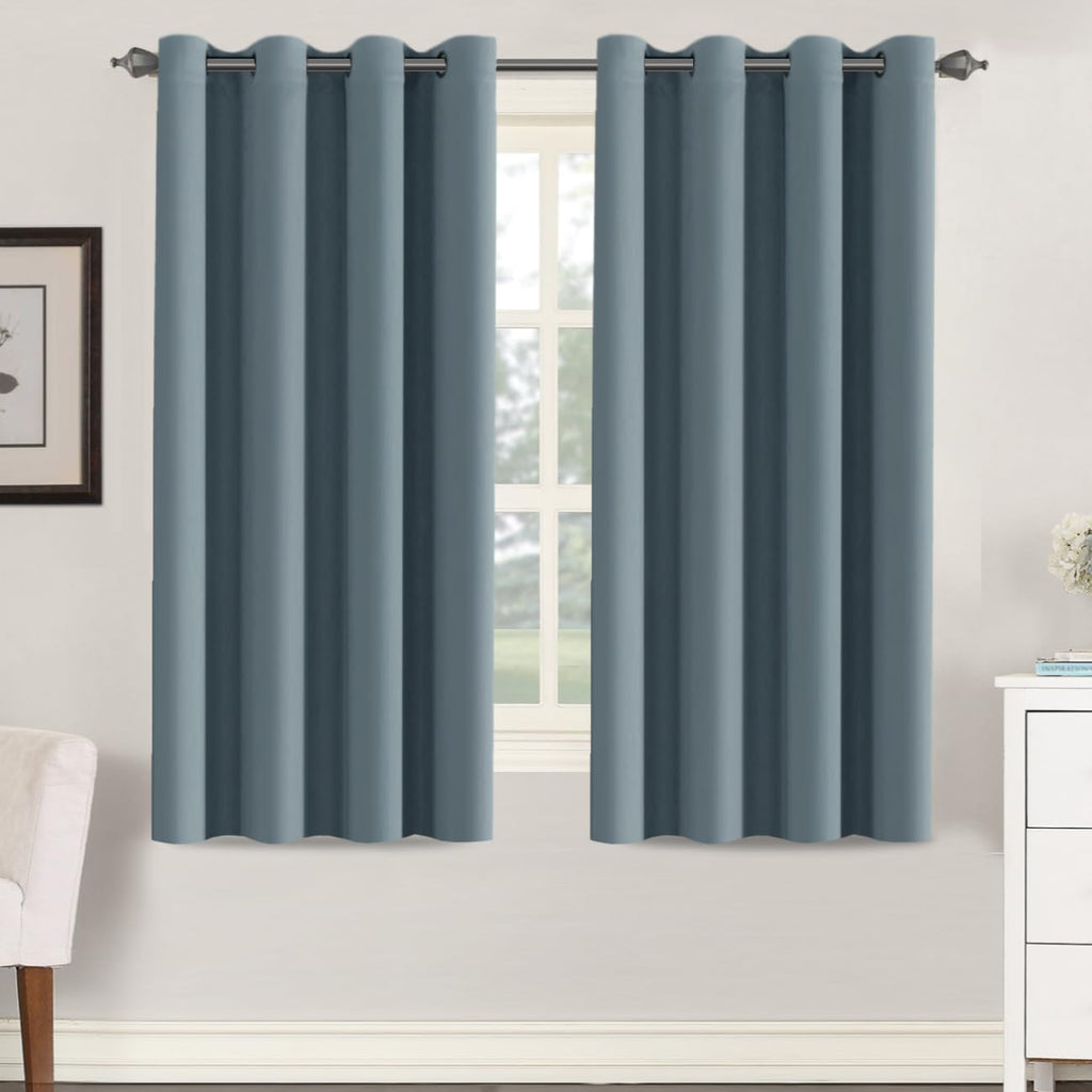 H.VERSAILTEX Blackout Curtains for Bedroom Thermal Insulated Room Darkening Living Room Curtains 63 Inch Long Grommet Privacy Protection Window Curtain Panels/Drapes for Nursery,2 Panels,Ivory/Cream