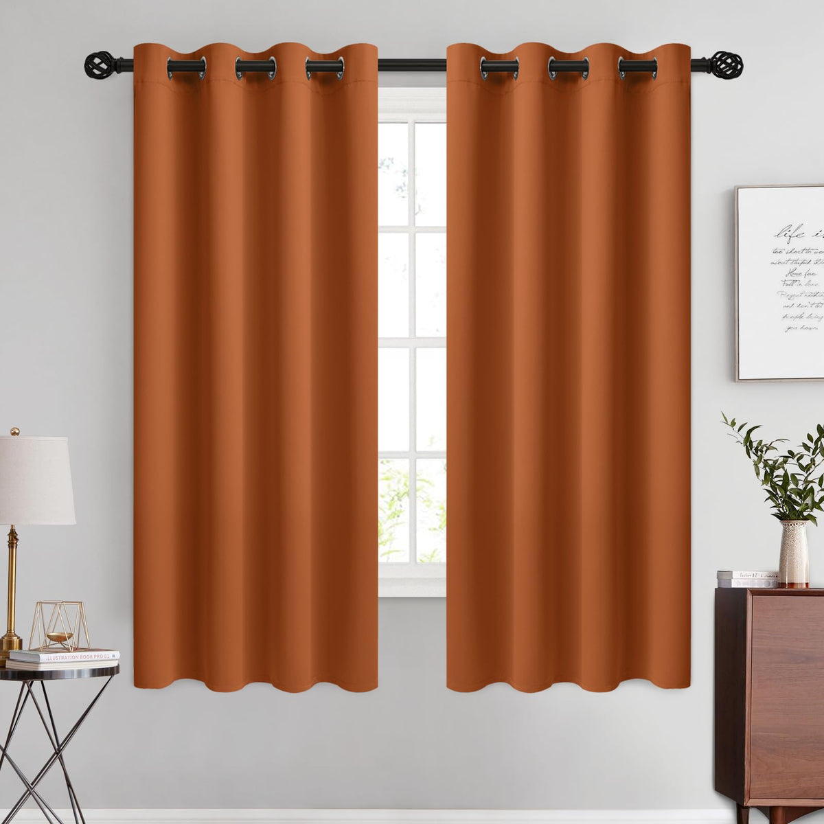 COSVIYA Grommet Blackout Room Darkening Navy Blue Curtains 84 inch Length