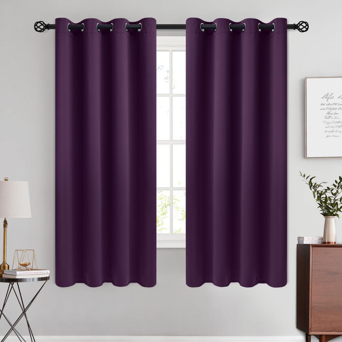 COSVIYA Grommet Blackout Room Darkening Navy Blue Curtains 84 inch Length