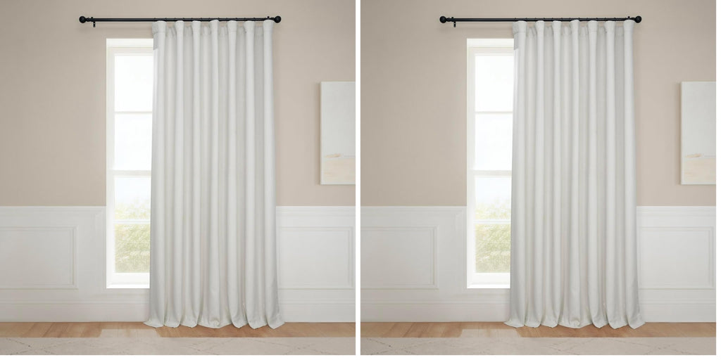 Faux Linen Curtains for Living Room (1 Panel) - 50W X 108L, Birch Taupe