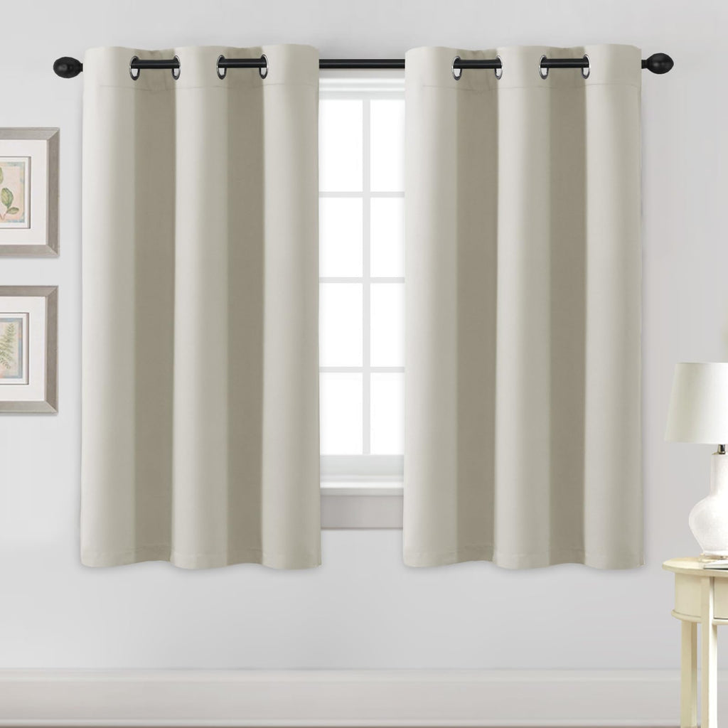H.VERSAILTEX Blackout Curtains for Bedroom Thermal Insulated Room Darkening Living Room Curtains 63 Inch Long Grommet Privacy Protection Window Curtain Panels/Drapes for Nursery,2 Panels,Ivory/Cream