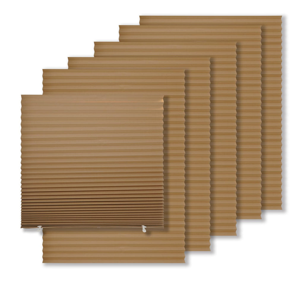 MYshade 6 Pack Temporary Blackout Paper Shades for Windows,Paper Pleated Blinds with Adhesive,No Tools No Drilling Free Cut Size Temporary Room Darkening Shades(Black, 36" W x 72" H)
