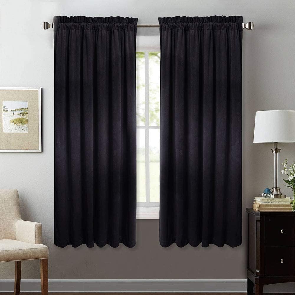 StangH Theater Red Velvet Curtains for Living Room Christmas Decor 2 Panels