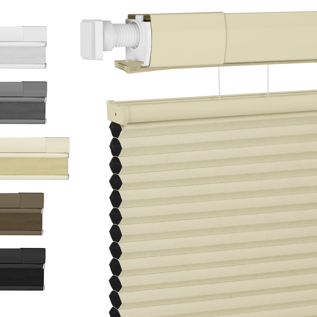 BERISSA Top Down Bottom Up Cordless Cellular Shades,Custom Size White Blackout