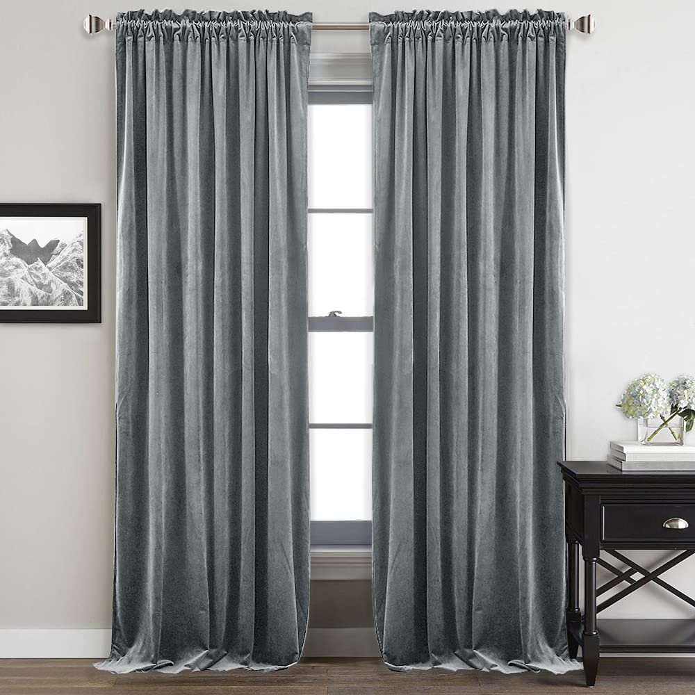 StangH Theater Red Velvet Curtains for Living Room Christmas Decor 2 Panels