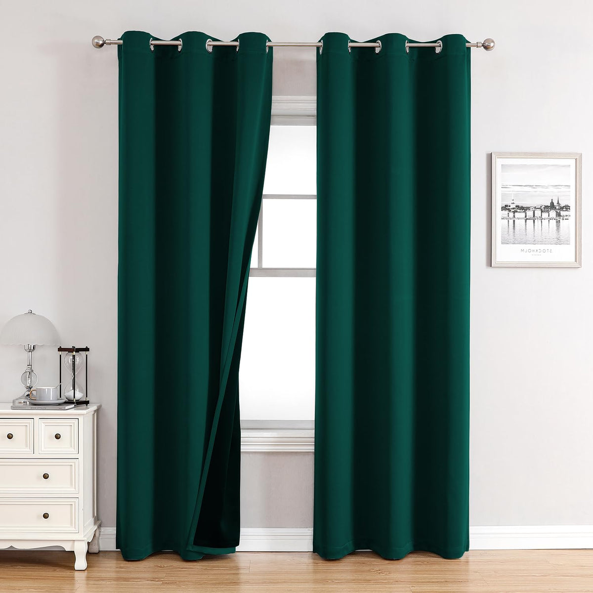 ChrisDowa 100% Blackout Curtains for Bedroom 63 Inches Long 2 Panels Set