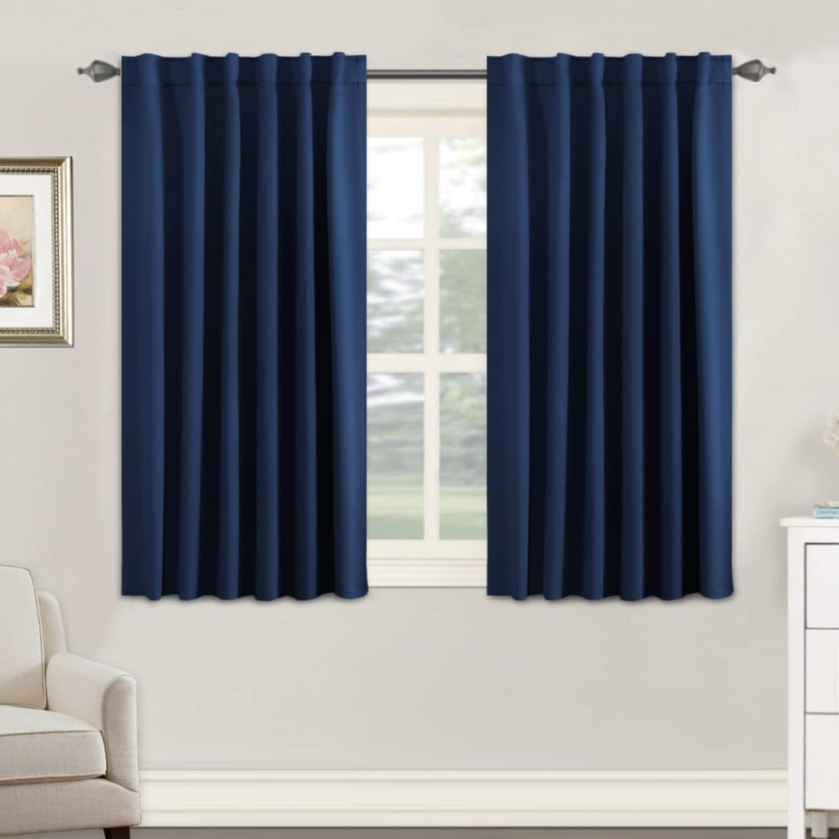 H.VERSAILTEX Blackout Curtains Thermal Insulated Window Treatment Panels Room Darkening Blackout Drapes for Living Room Back Tab/Rod Pocket Bedroom Draperies, 52 x 84 Inch, Light Sage, 2 Panels