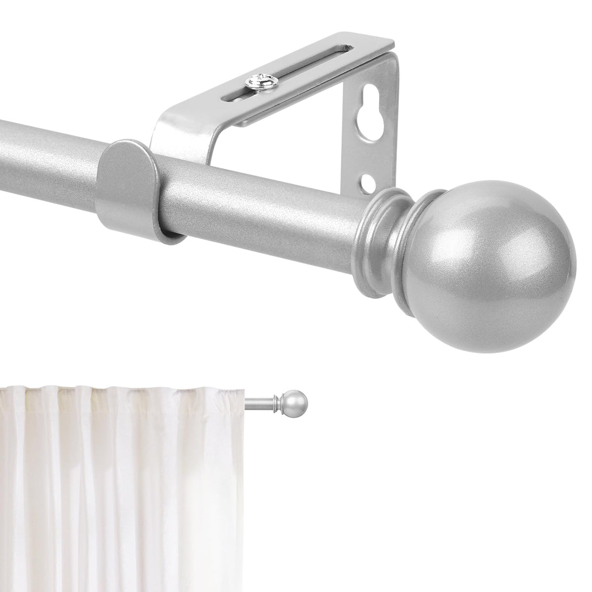 Gold Curtain Rod for Windows 28 to 48 Inch, 5/8 Inch Diameter Heavy Duty Splicing Adjustable Curtain Rods With Brackets, Easy to Install, Suitable for Bedroom, Patio and Outdoor