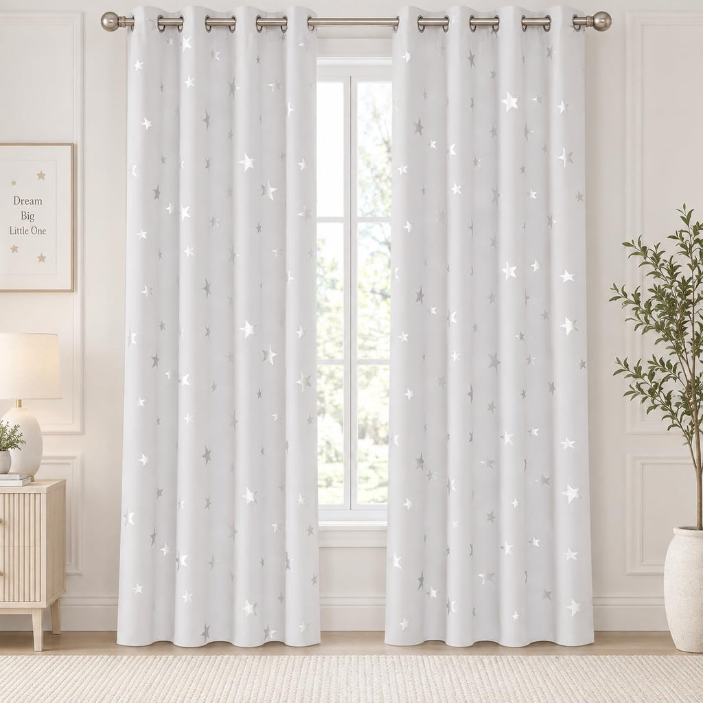 Deconovo Curtains for Living Room, Pattern Blackout Curtains 84 Inches Long