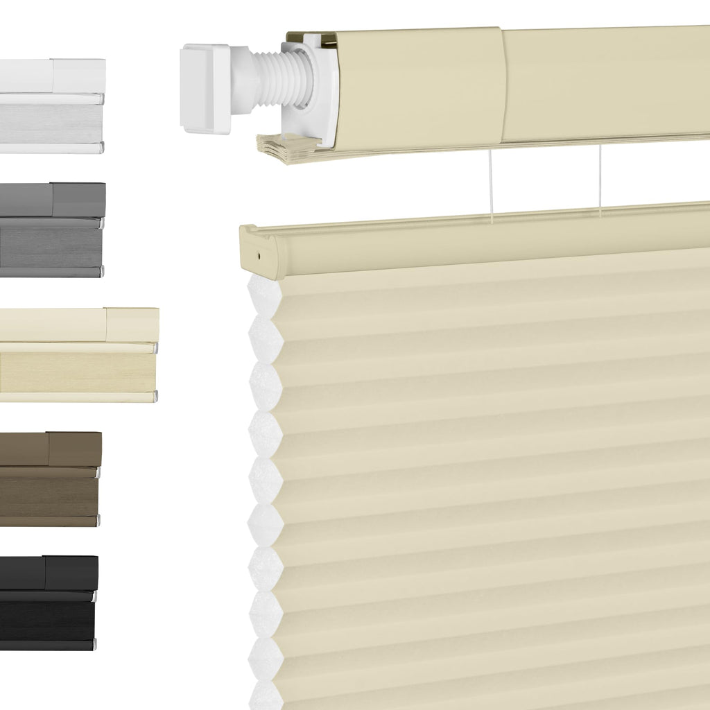 BERISSA Top Down Bottom Up Cordless Cellular Shades,Custom Size White Blackout