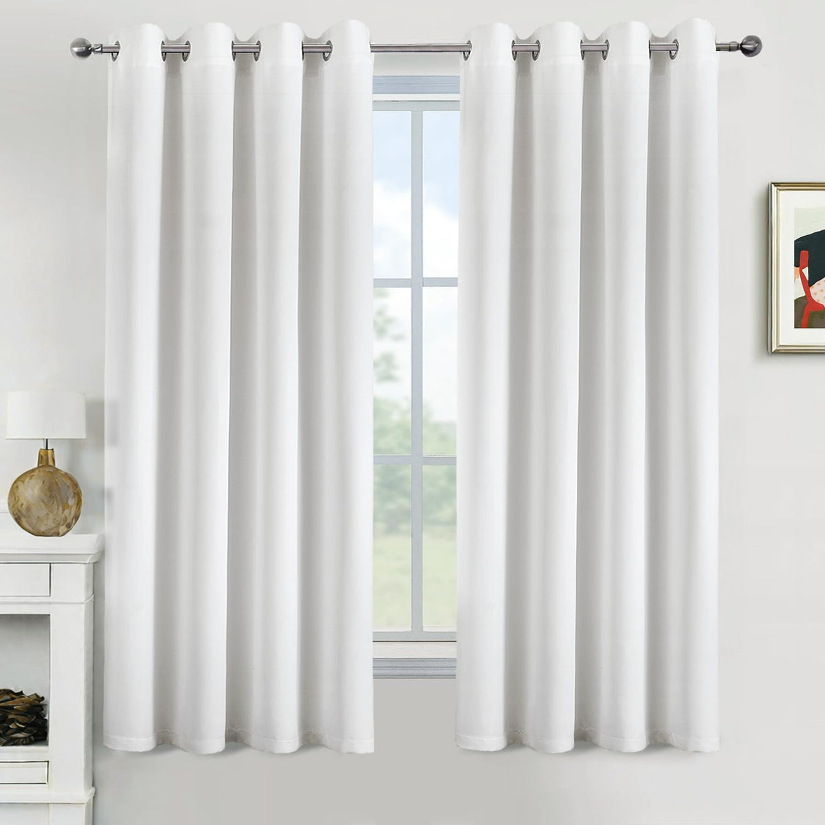 MIULEE Olive Blackout Bedroom Curtains Drapes 84 Inch Long 52"x84"