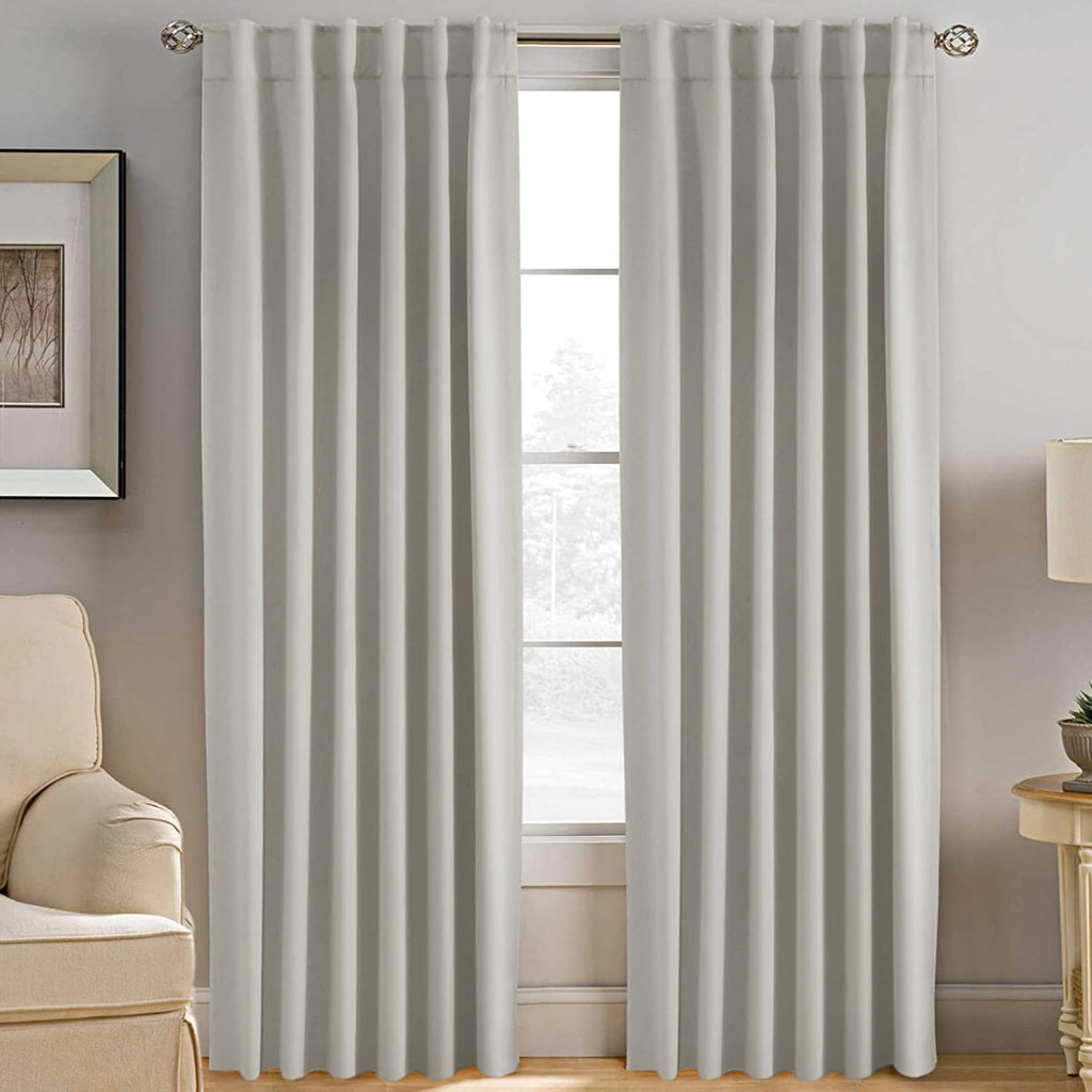 H.VERSAILTEX Blackout Curtains Thermal Insulated Window Treatment Panels Room Darkening Blackout Drapes for Living Room Back Tab/Rod Pocket Bedroom Draperies, 52 x 84 Inch, Light Sage, 2 Panels