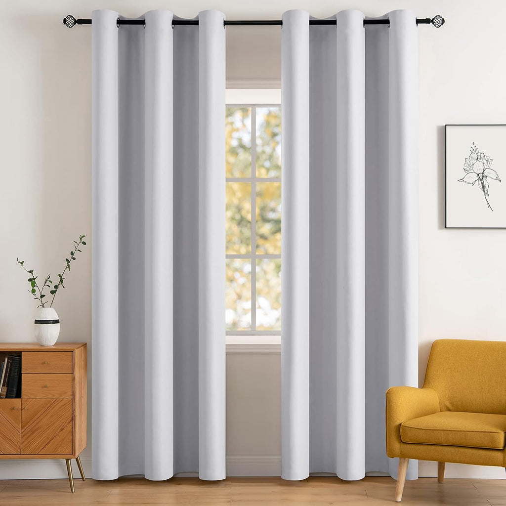 MIULEE Olive Blackout Bedroom Curtains Drapes 84 Inch Long 52"x84"