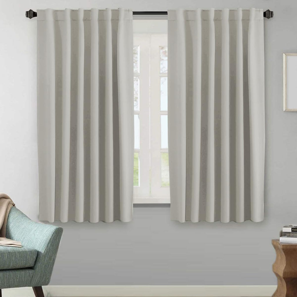 H.VERSAILTEX Blackout Curtains Thermal Insulated Window Treatment Panels Room Darkening Blackout Drapes for Living Room Back Tab/Rod Pocket Bedroom Draperies, 52 x 84 Inch, Light Sage, 2 Panels