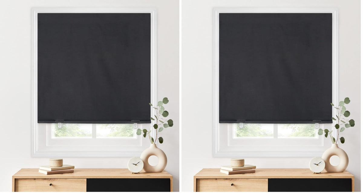 LazBlinds 100% Blackout Roller Shades, 36"x72", Black
