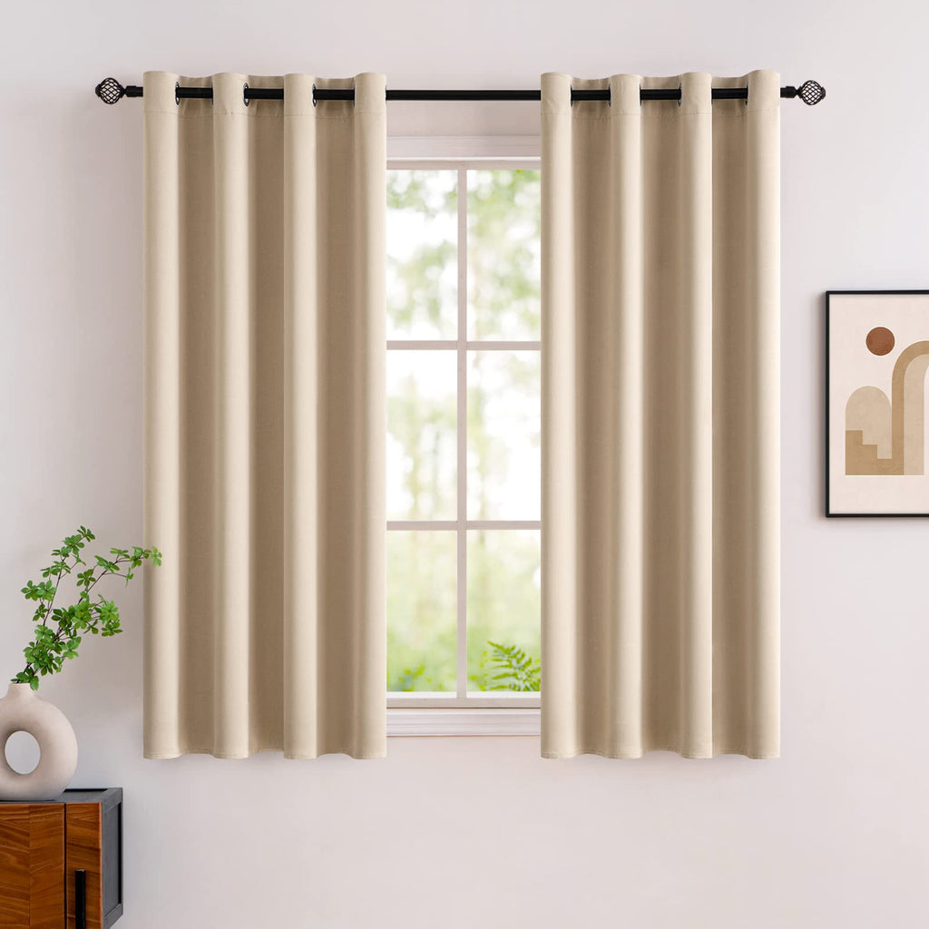 MIULEE Olive Blackout Bedroom Curtains Drapes 84 Inch Long 52"x84"