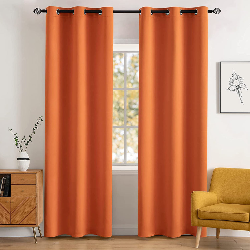 MIULEE Olive Blackout Bedroom Curtains Drapes 84 Inch Long 52"x84"